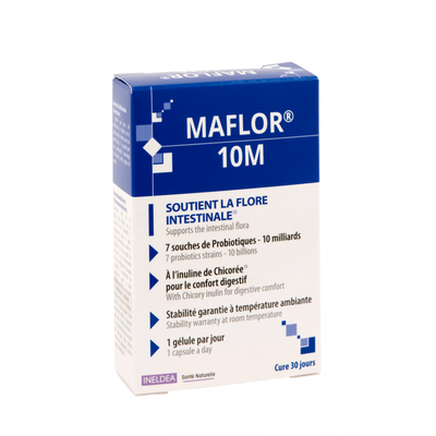 Ineldea MAFLOR 10 milliards de probiotiques (30 gélules, soit 1 mois de cure) Ineldea MAFLOR 10 milliards de probiotiques (30 gélules, soit 1 mois de cure)