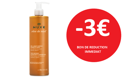 NUXE GEL DOUCHE REVE DE MIEL 400 ML -3€ NUXE GEL DOUCHE REVE DE MIEL 400 ML -3€