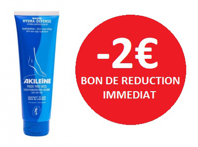 Akiléïne Baume Hydra-Défense Pieds Très Secs 125ml -2€ Akiléïne Baume Hydra-Défense Pieds Très Secs 125ml -2€