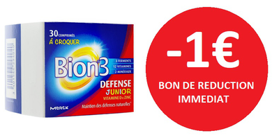 BION 3 DEFENSE JUNIOR 30 COMPRIMES -1€ BION 3 DEFENSE JUNIOR 30 COMPRIMES -1€