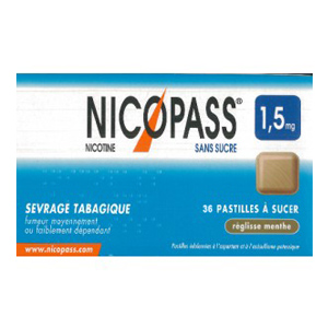 NICOPASS 1,5MG S/S REGLISSE PAST36 NICOPASS 1,5MG S/S REGLISSE PAST36